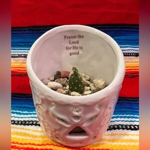 Holiday Gift – Inspirational Ceramic Planter with Mini Cactus